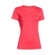 Under Armour - Womens Tech V Neck T-Shirt, pink shock